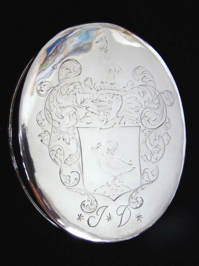A Fine late 17th century English Provincial Engraved Silver Tobacco Box